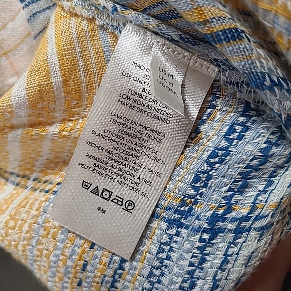Free People Top Maldives Surplice Wrap Cotton Misty Blue Orange Combo Medium - Picture 10 of 11
